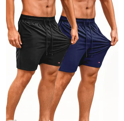 Kit 2 shorts bermuda tactel elastico sandrini academia sport
