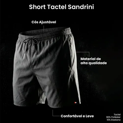 Kit 2 Shorts Bermuda Tactel Elástico Sandrini Academia Sport