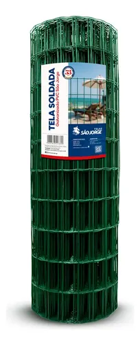Kit 2 Tela Soldada 05x10 Pvc Fio 2mm 25x1,00 - São Jorge