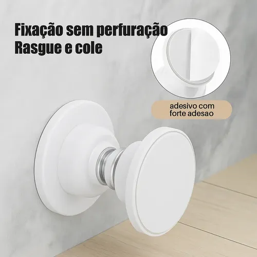 Kit 2 Trava Porta Magnético Fixador Adesivo Prendedor Imã