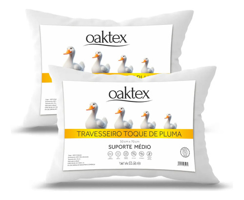 Kit 2 travesseiros 70x50 antialergico lavavel fibra silicona