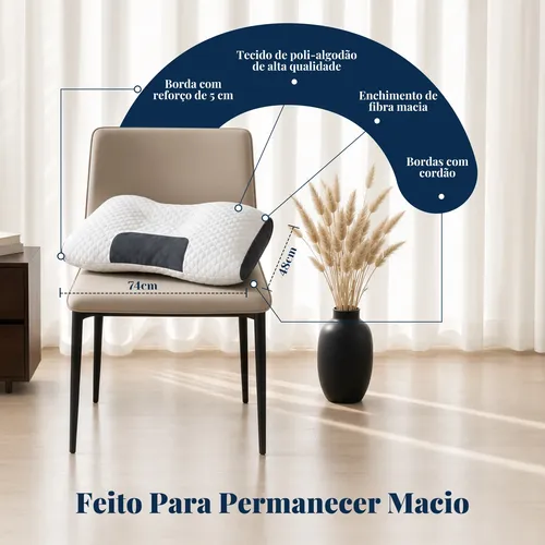 Kit 2 Travesseiros Cervical Ortopédico Alivia Dor Premium Branco