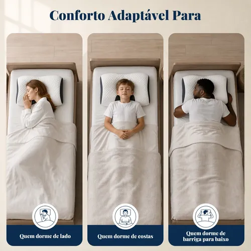 Kit 2 Travesseiros Cervical Ortopédico Alivia Dor Premium Branco