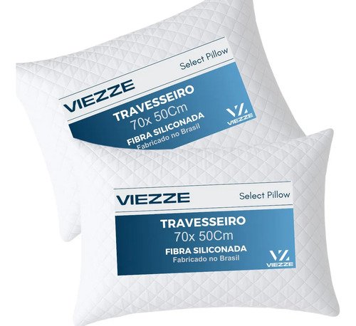 Kit 2 travesseiros luxo matelado fibra antialergica 70x50cm