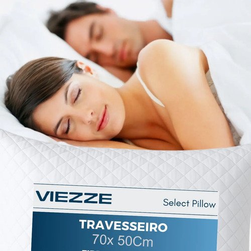 Kit 2 Travesseiros Luxo Matelado Fibra Antialérgica 70x50cm Branco