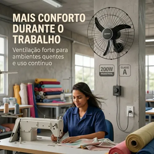 Kit 2 Ventilador Parede 60cm Osc Ventisol Bivolt Industrial
