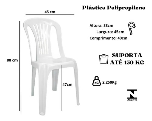 Kit 20 Cadeiras Plástica Bistrô Reforçada Polipropileno Top