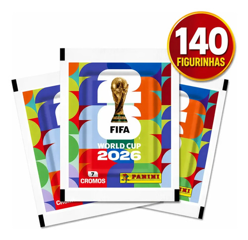 Kit 20 pacotes figurinhas panini copa mundo fifa 2026