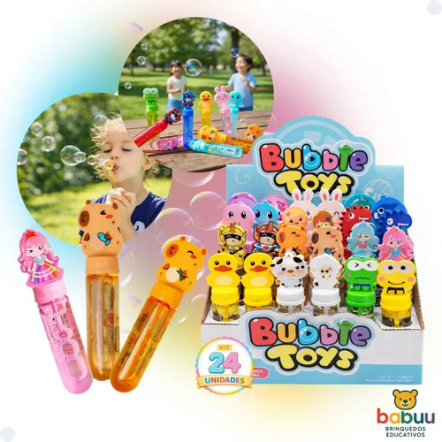Kit 24 bolha de sabao bolhinha lembrancinha aniversario faze