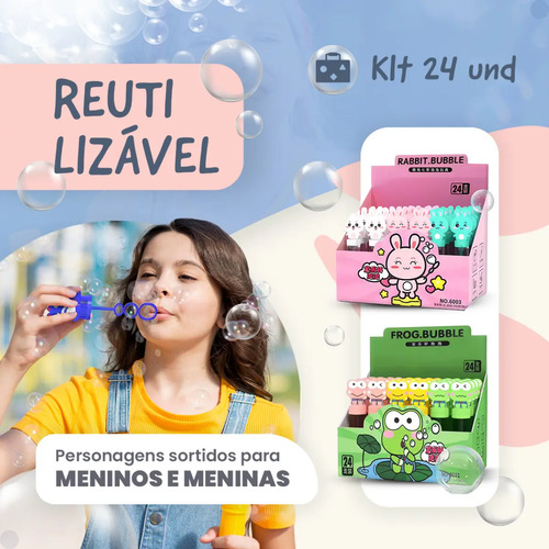 Kit 24 Bolha De Sabão Bolhinha Lembrancinha Aniversário Fazedor De Bolhas De Sabão Lança Bolha Gigante Criança Infantil Kit Brinquedos Atacado Babuu Brinquedos Educativos