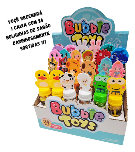 Kit 24 Bolha Sabão Bolinha Lembrancinha Aniversario Atacado