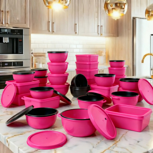 Kit 24 potes para cozinha sortidas organizador mantimentos