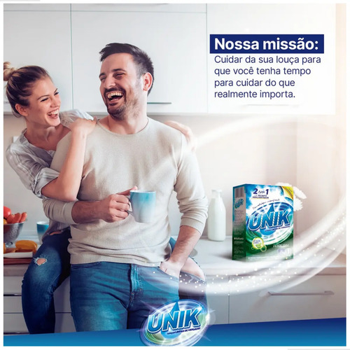 Kit 2un Sabão Detergente 2 Em 1 Máquina Lavar Louça 1kg Unik