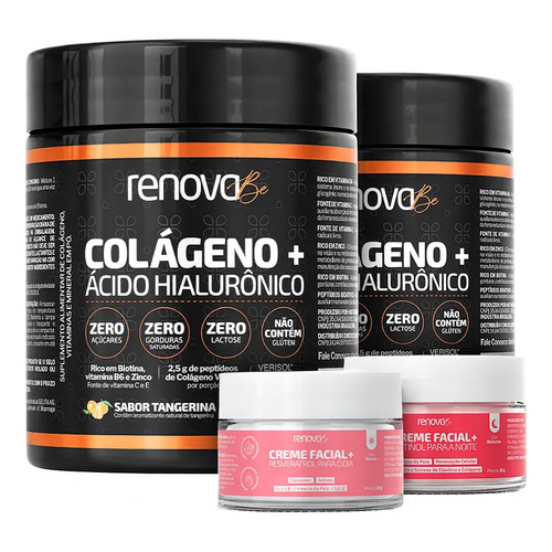 Kit 2x colageno acido hialuronico renova be verisol hidrolis 1