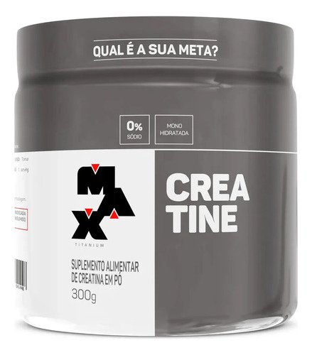 Kit 2x Creatina 300g Creatina Monohidratada Max Titanium Sem Sabor Alta Pureza