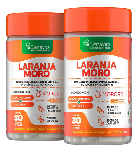 Kit 2x laranja moro morosil cromo cafe verde denavita extr