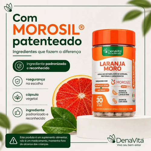 Kit 2x Laranja Moro Morosil Cromo Café Verde - Denavita Extrato De Laranja Moro - Denavita