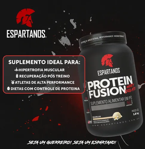 Kit 2x Suplemento Em Pó Whey Protein Fusion 1800g Espartanos