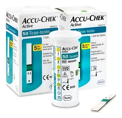 Kit 2x50 accu chek active 100 tiras reagentes promocao