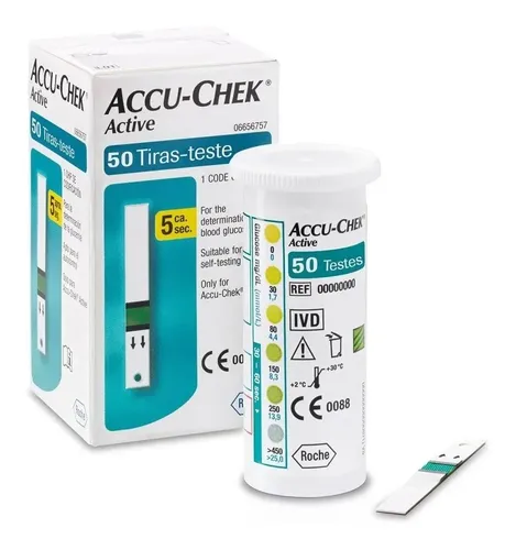 Kit 2x50 Accu-chek Active (100 Tiras Reagentes) Promoção