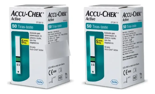 Kit 2x50 Accu-chek Active (100 Tiras Reagentes) Promoção