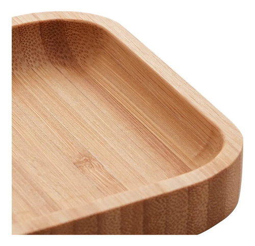 Kit 3 Bandejas De Bambu Retangular Para Cozinha 20x10cm Peti Lyor Hire