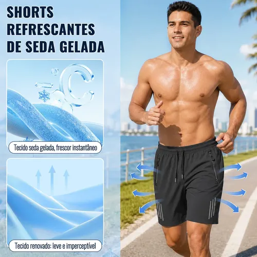 Kit 3 Bermuda Masculina Short Tactel Secagem Rápida Academia