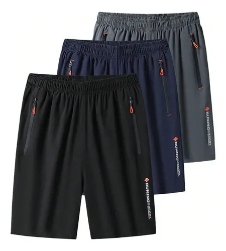 Kit 3 Bermudas Dry Fit De Seda Gelada | Esportivas Premium