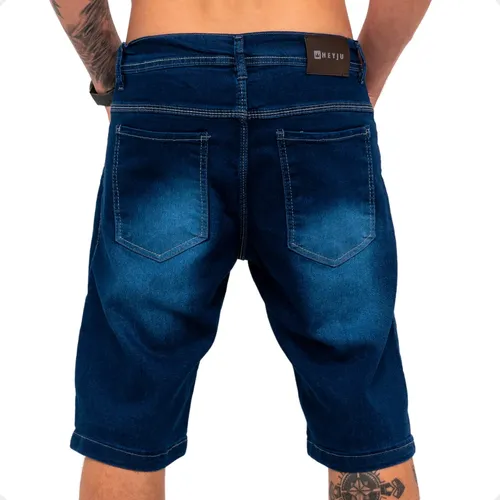 Kit 3 Bermudas Jeans Masculina Lycra Elastano