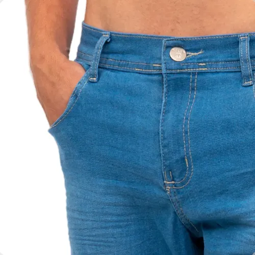 Kit 3 Bermudas Jeans Masculina Lycra Elastano