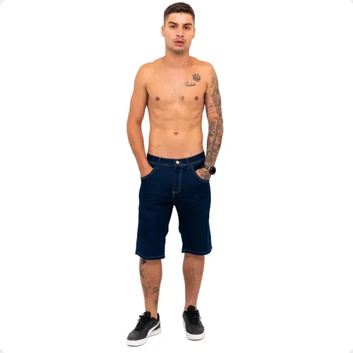 Kit 3 Bermudas Jeans Masculina Lycra Elastano