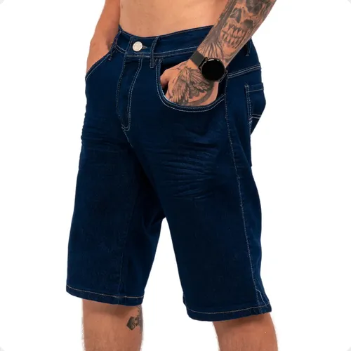 Kit 3 Bermudas Jeans Masculina Lycra Elastano