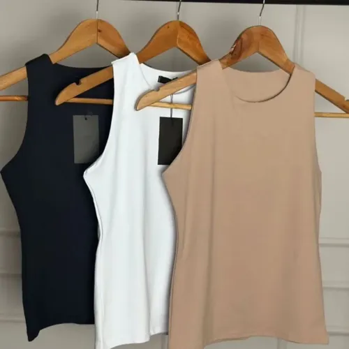 Kit 3 Blusa Regata Feminina Forro Básica Tendencia Gringa 35