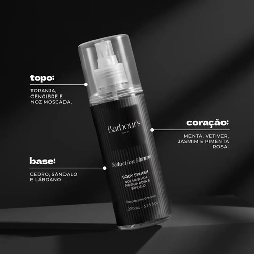Kit 3 Body Splash Masculino Homme Desodorante Barbours 200ml