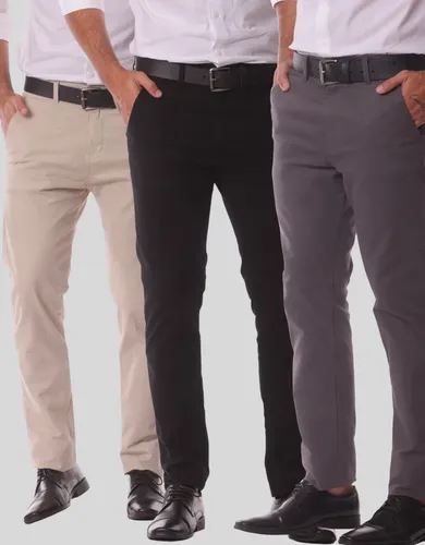 Kit 3 calca masculina sarja slim alfaitaria esporte fino
