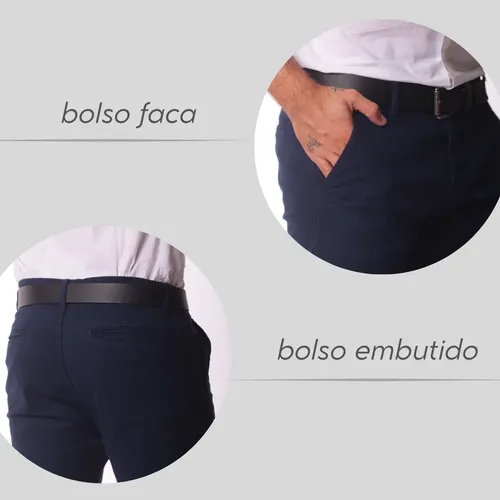 Kit 3 Calça Masculina Sarja Slim Alfaitaria Esporte Fino