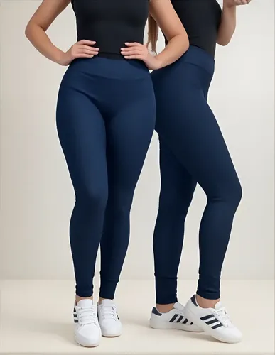 Kit 3 Calças Feminina Legging Grossa Para Academia Cós Alto