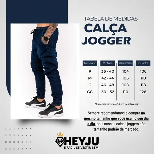 Kit 3 Calças Jogger Masculina Jeans Com Punho Elastico