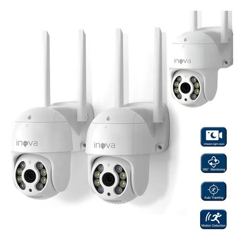 Kit 3 camera seguranca externa ip wi fi inteligente com alar