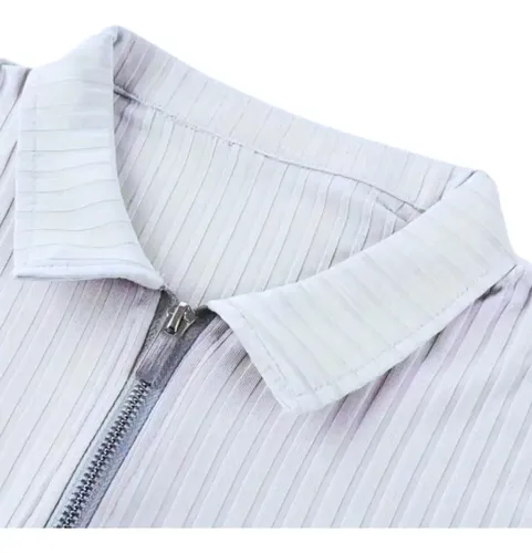 Kit 3 Camiseta Polo Manga Curta Com Zíper Masculina Canelada