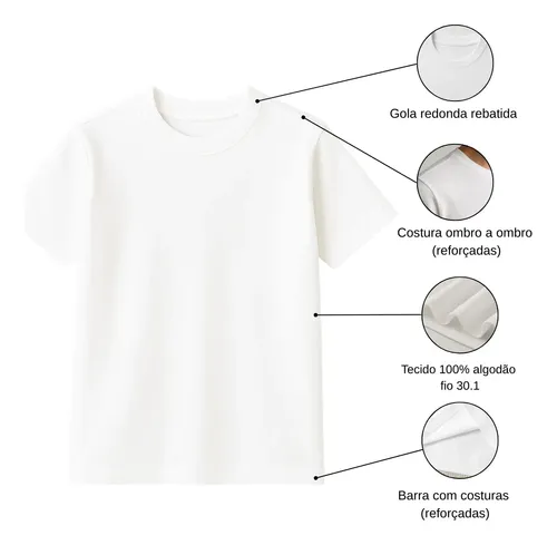 Kit 3 Camisetas Masculina 100% Algodão Premium Verão Casual