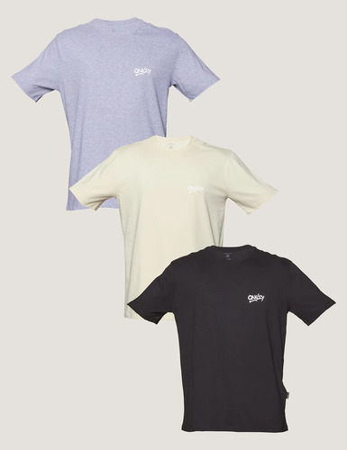Kit 3 camisetas masculina logo grafitti oakley