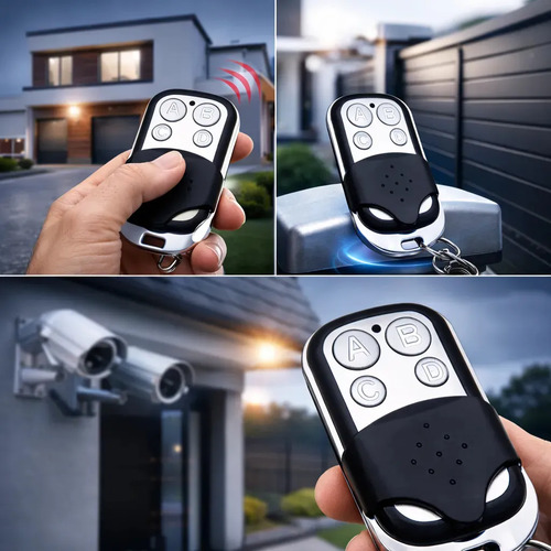 Kit 3 Controle Remoto Universal 4 Botões Para Portão Eletrônico Automatico Alarme Cerca Elétrica 433mhz Chrome Technology