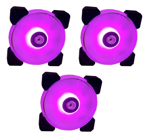 Kit 3 Cooler Fan Led Rgb 120mm Gabinete Gamer C Controladora