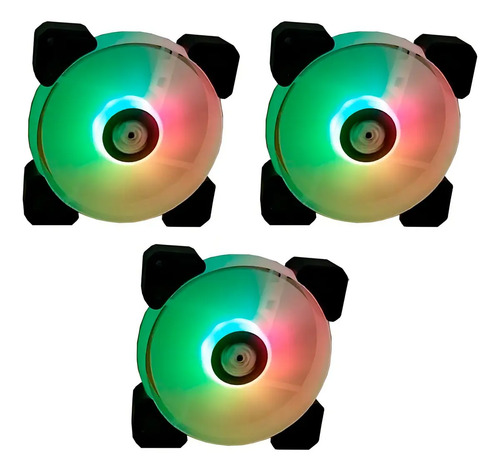 Kit 3 Cooler Fan Led Rgb 120mm Gabinete Gamer C Controladora