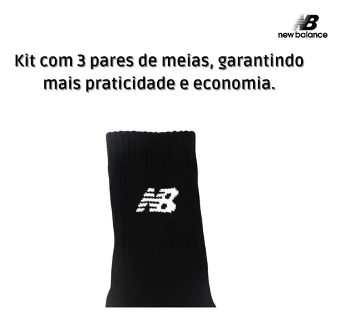 Kit 3 Meias New Balance Cano Longo 39 Ao 42 Casual Básico