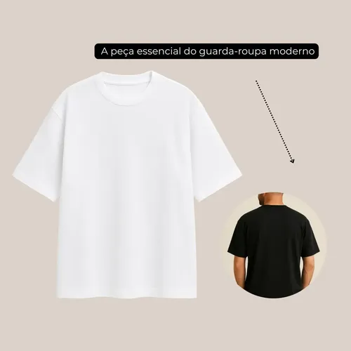 Kit 3 Oversized Masculina Stretwear Básica Lisa Premium