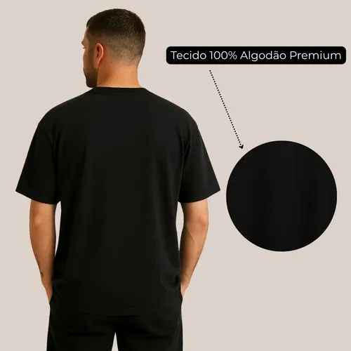 Kit 3 Oversized Masculina Stretwear Básica Lisa Premium