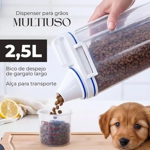 Kit 3 Potes Dispenser Hermético 2l Multiuso Lavanderia Porta Sabão Em Pó Com Copo Medidor Bico Dosador E Travas