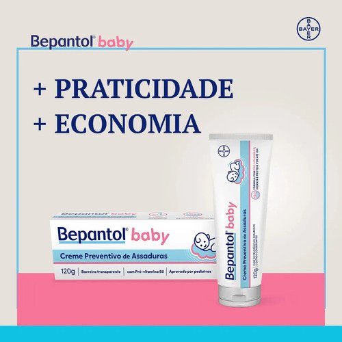Kit 3 Proteção Bepantol Baby 120g Creme Fácil Limpeza